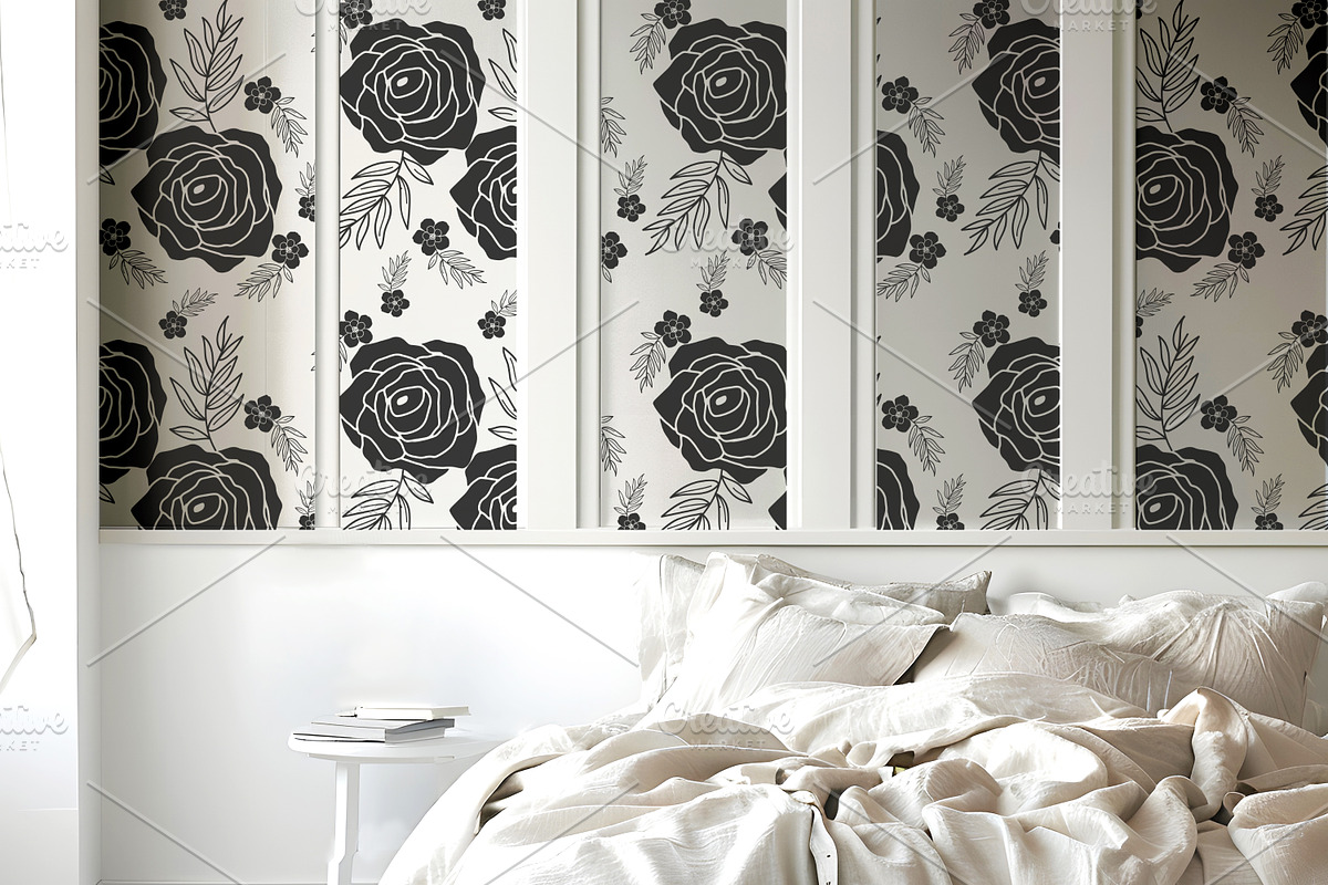 Wallpaper Bedroom Scene  Mockup, a Product Mockup by Nora Gad (Photo 6 of 24)