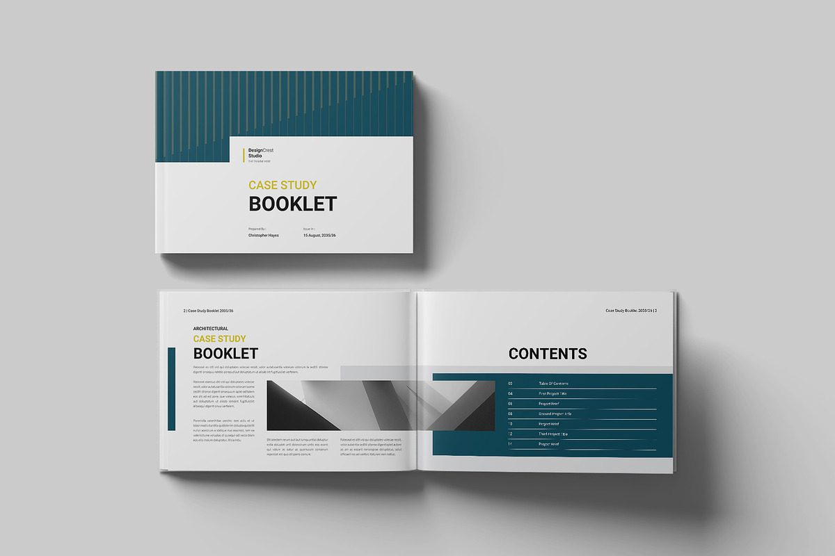 Case Study Booklet Template Landscap, a Brochure Template by DesignCrest (Photo 4 of 13)