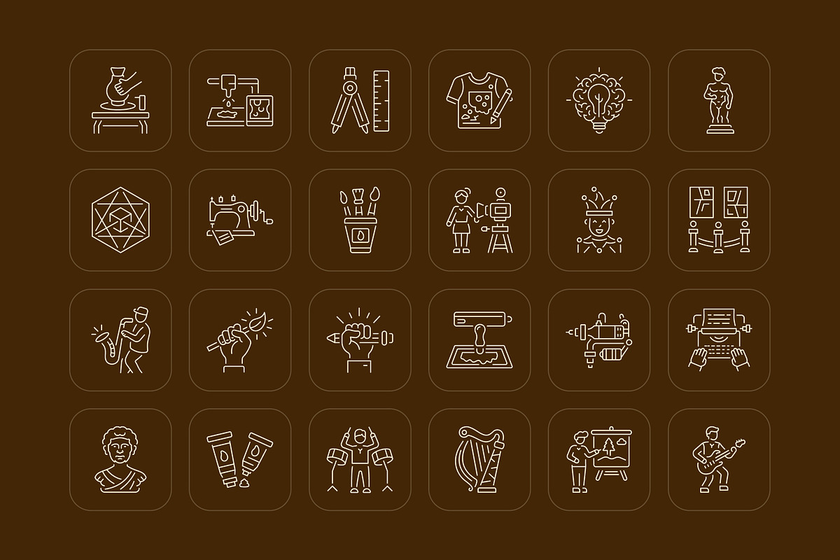 Artistic Icons Set, an Outline Icon by Prosymbols (Photo 6 of 8)