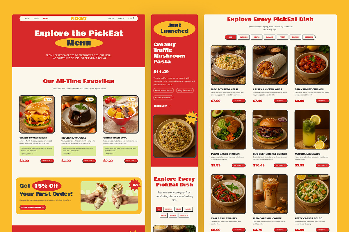 Food Retail & E-Commerce Website UI, an UI Kit Template by peterdraw (Photo 4 of 7)