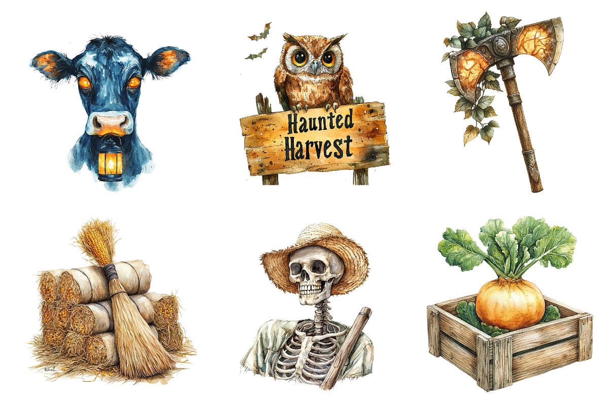 Antique Farming in Halloween Clipart, an Illustration by CreationArt (Photo 3 of 5)