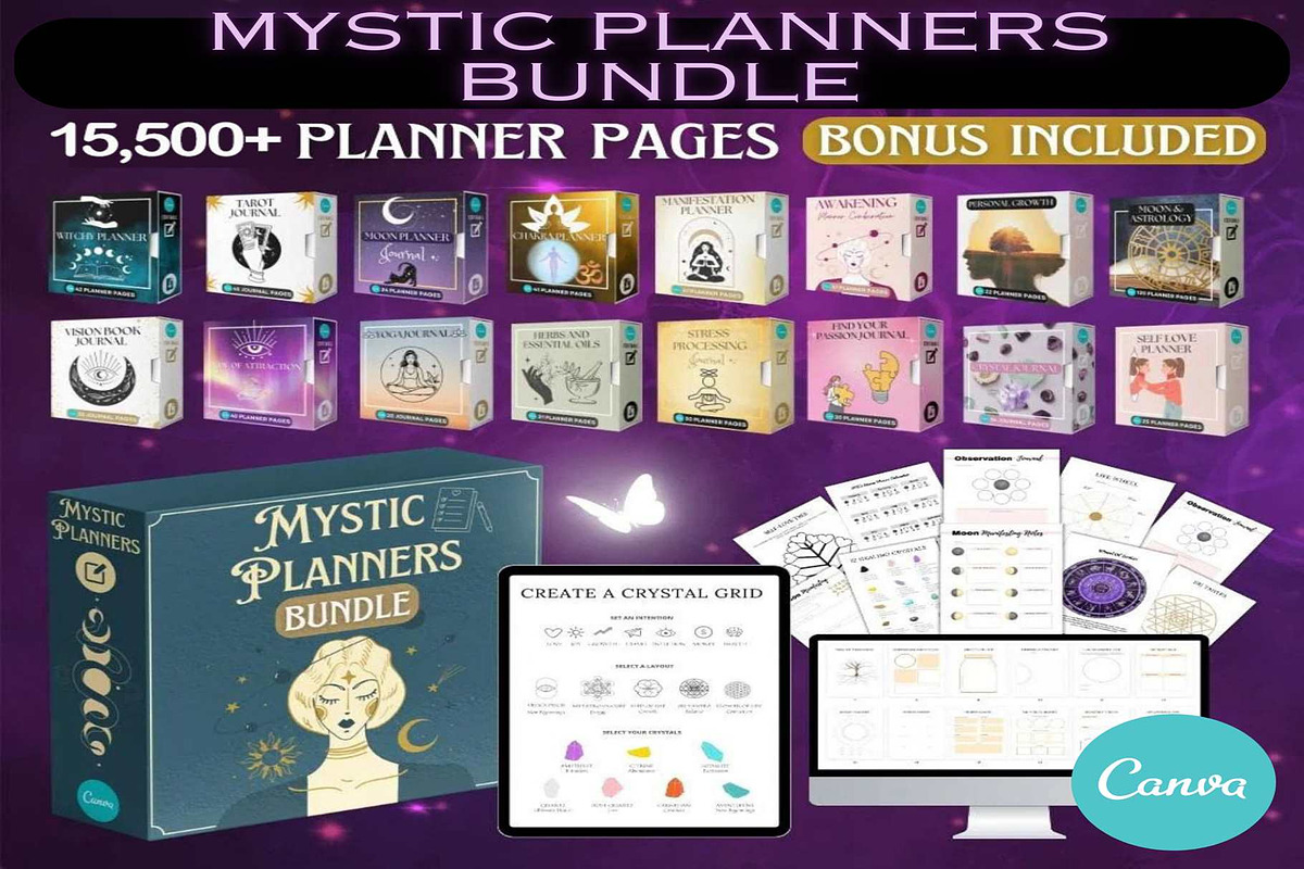 Bundle HOT Editable Digital Planners, a Templates & Theme by Zen Mystique (Photo 1 of 3)