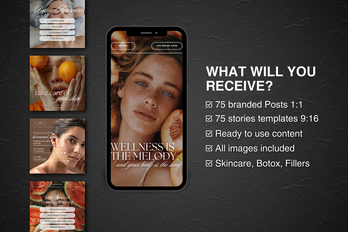 Med Spa Instagram Templates Bundle, a Social Media Template by DesignsbyMariaStudio (Photo 2 of 10)
