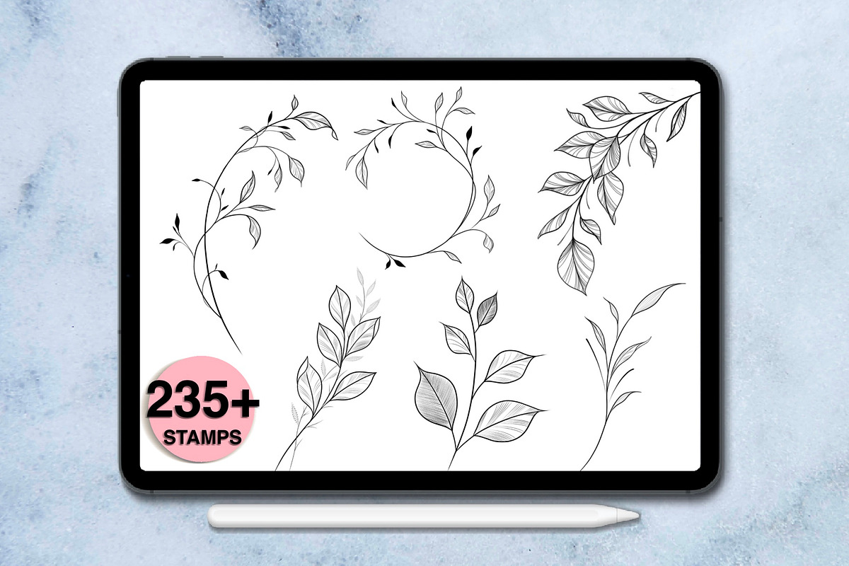 235 leaves procreate stamps, a Brush Add-On by Arts For Peace (Photo 6 of 10)