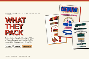 96 Retro Zodiac Travel Graphics