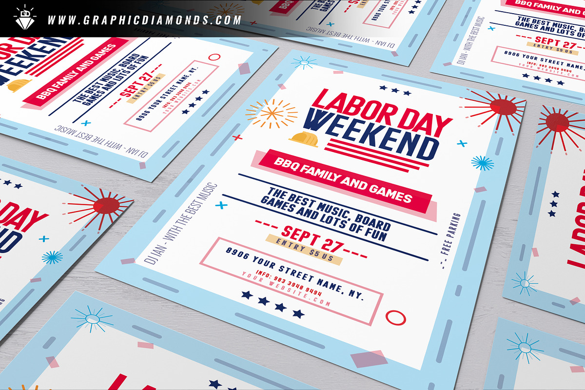 Labor Day Flyer PSD, a Flyer Template by GraphicDiamonds (Photo 2 of 6)