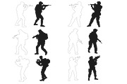 Soldier Figure Poses Set 1, 72 Poses, a Brush Add-On by Disasterology Ink (Thumbnail 8 of 10)