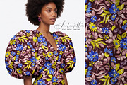Blue, Yellow, Plum floral pattern, a Pattern Graphic by SirenaArt (Thumbnail 10 of 16)