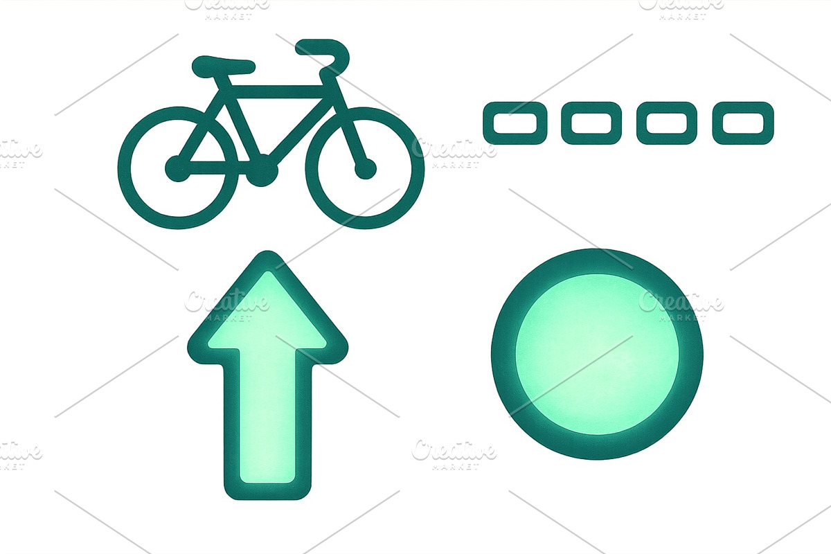 Icons representing cycling, a Sport Illustration by ZinetroN