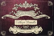 Bundle of vector vintage flourishes, an Object Graphic by FleurArt (Thumbnail 1 of 19)