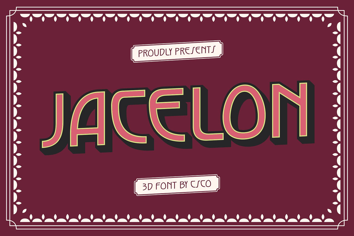 Jacelon 3D, a Sans Serif Font by Craft Supply Co. (Photo 1 of 8)