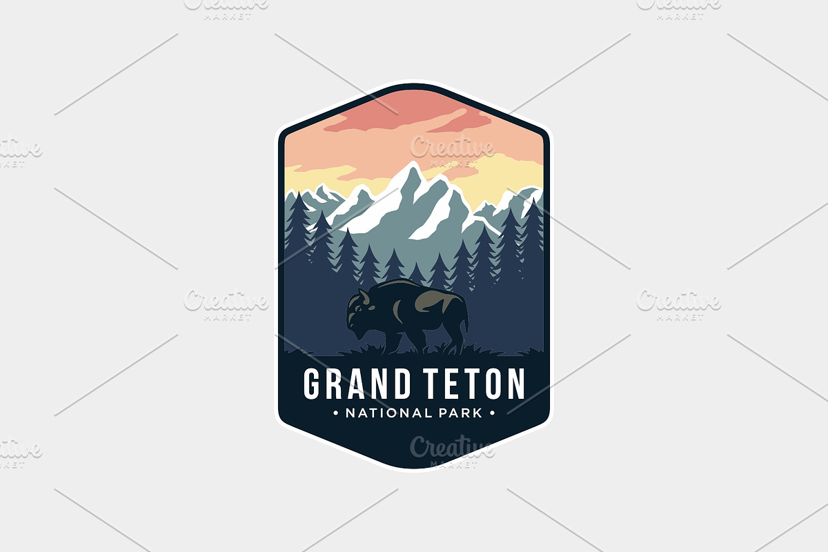 Grand Teton National Park logo, a Branding & Logo Template by swarnstudio