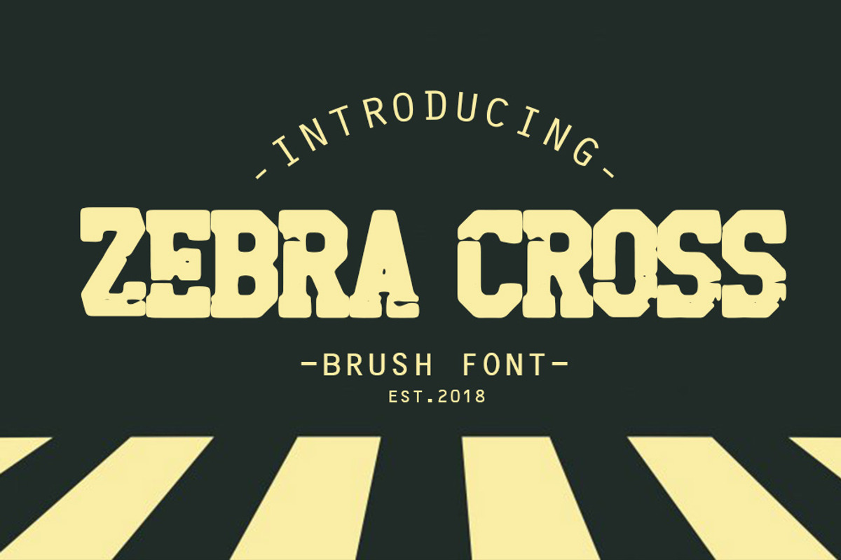 zebra cross brush font