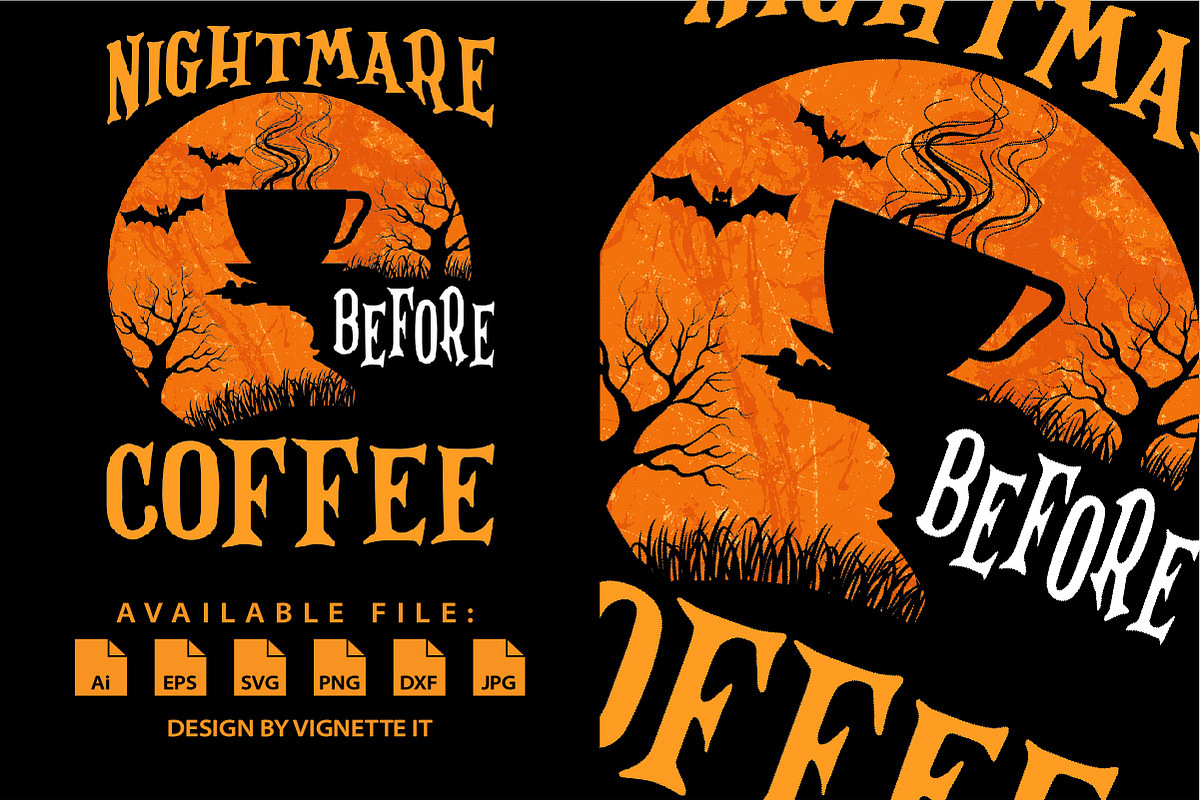 Cute Nightmare Before Coffee Shirt, an Animal Illustration by Vignette.IT (Photo 2 of 3)