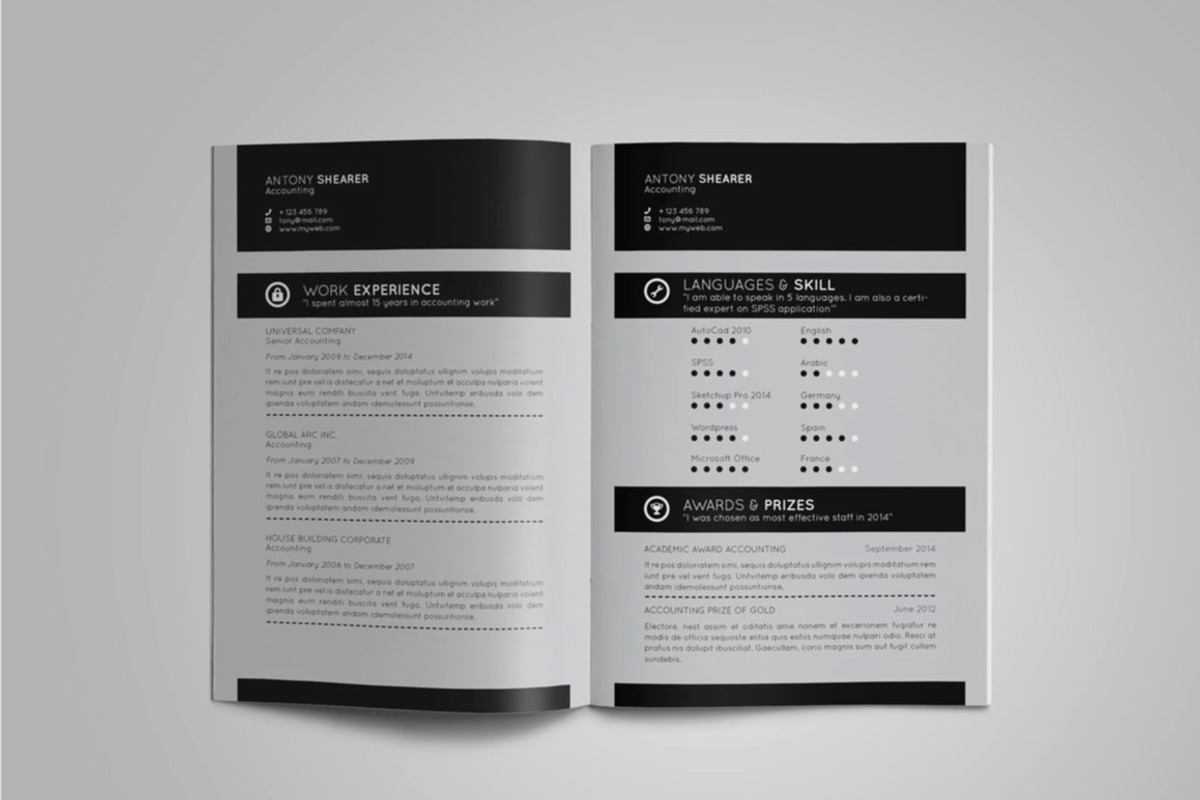 Booklet Resume Template, a Resume Template by voryu (Photo 4 of 5)