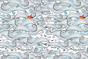 Beautiful pattern set of sea waves, a Pattern Graphic by Tanor (Thumbnail 8 of 8)