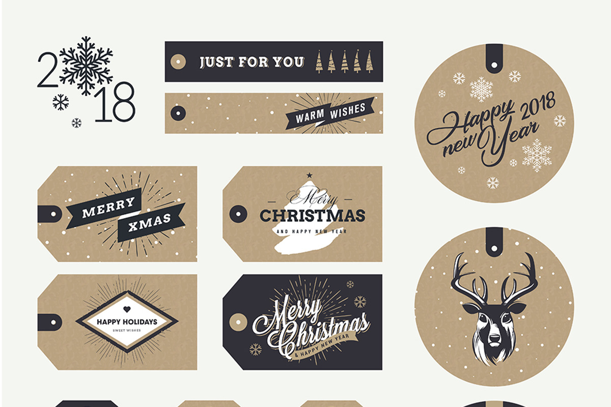 Christmas and New Year’s Gift Tags, an Object Illustration by PureSolution (Photo 6 of 6)