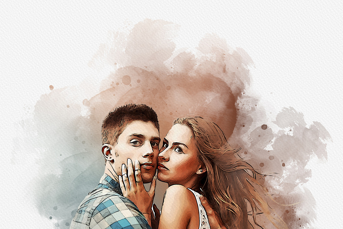 Watercolor Portrait Art Template, an Action Add-On by MRI STUDIO (Photo 6 of 9)