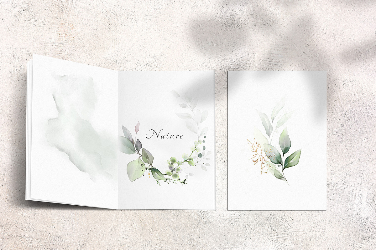 Green watercolor herbs, leaves, a Decorative Illustration by Lisima (Photo 8 of 19)