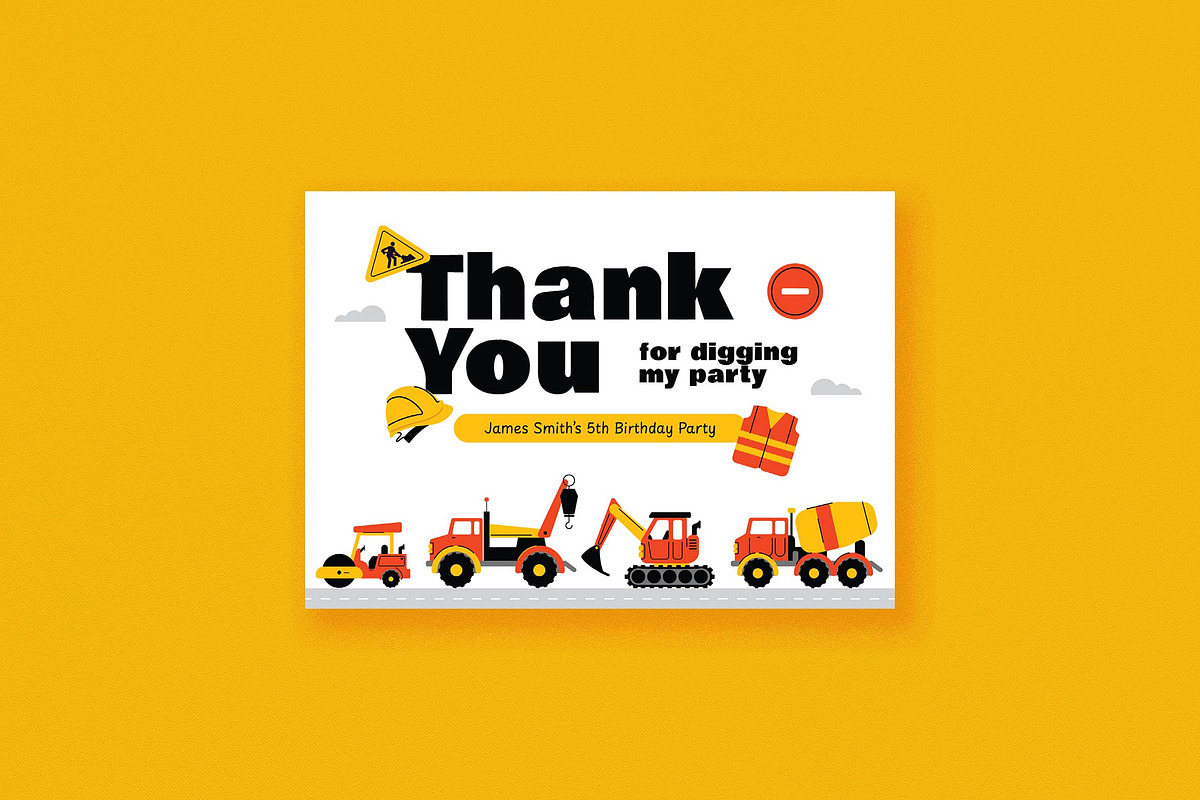 Construction Birthday Invitation 2, an Invitation Template by Vynetta (Photo 2 of 3)