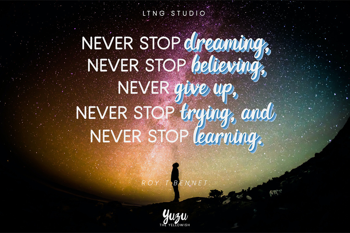 Yuzu The Yellowish Font Duo, a Script Font by LTNG STUDIO (Photo 10 of 13)