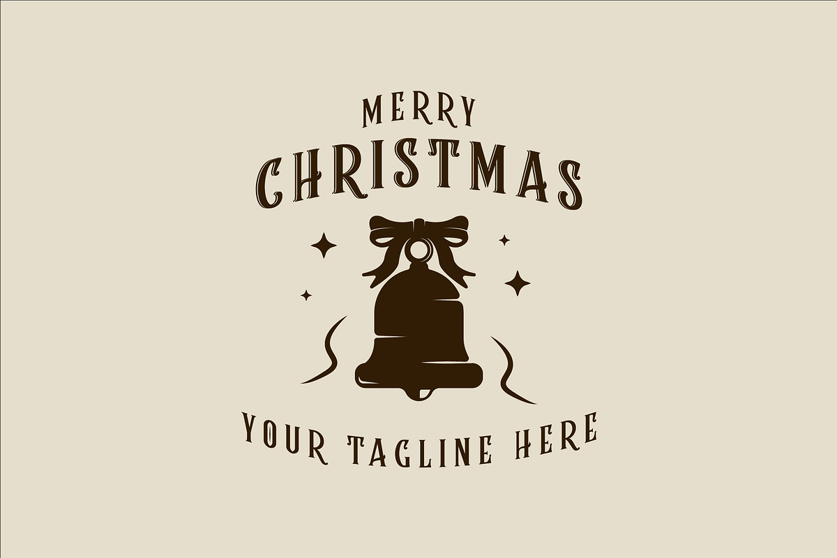 christmas bell logo vintage vector, a Branding & Logo Template by zyxroun shop