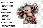 Christmas Teddy Bear Clipart, a Transportation Illustration by SinaCreation (Thumbnail 3 of 9)