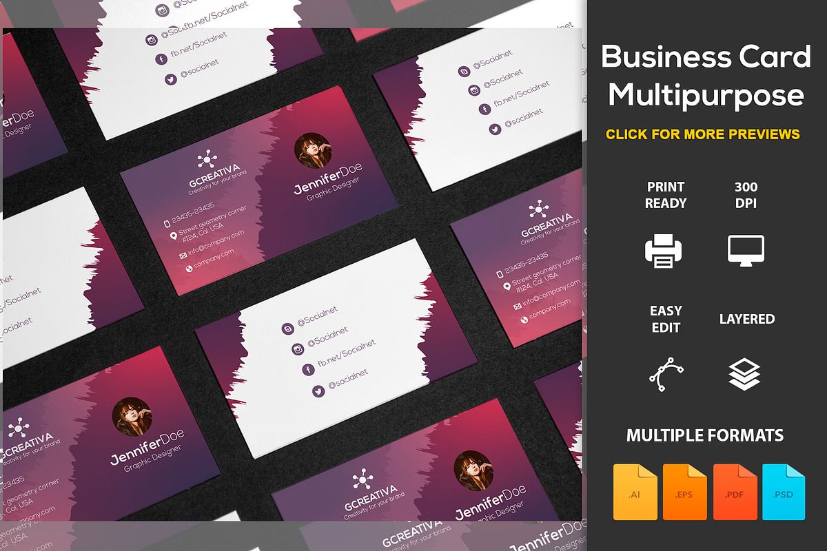 Business Card Multipurpose, a Business Card Template by DesignsStore (Photo 1 of 3)