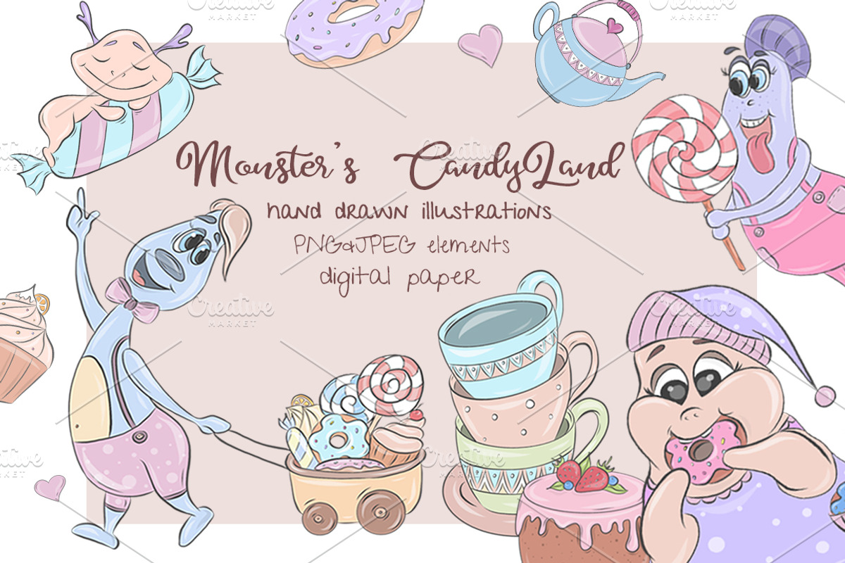 Monster's CandyLand set, a Decorative Illustration by artdreamer (Photo 1 of 5)