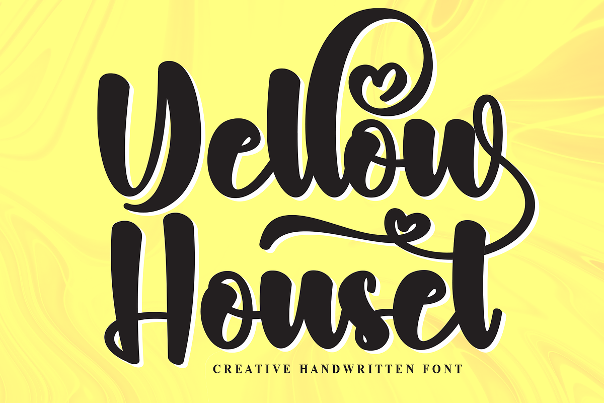 Yellow Houset | Script Font, a Handwritten Font by Scratchones (Photo 1 of 9)