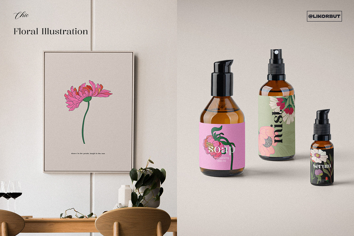 Modern Botanical Floral Illustration, a Decorative Illustration by likorbut (Photo 6 of 9)