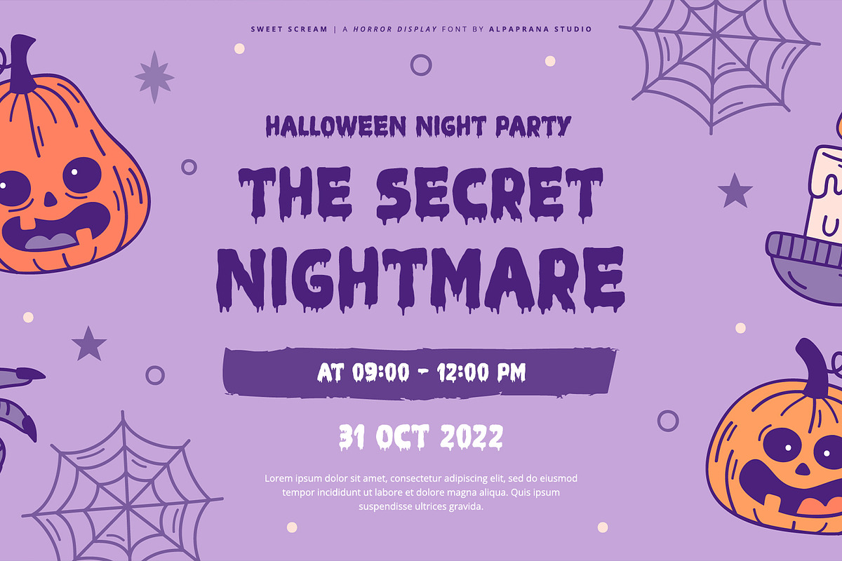 Sweet Scream - Display Font, a Script Font by Alpaprana (Photo 2 of 10)