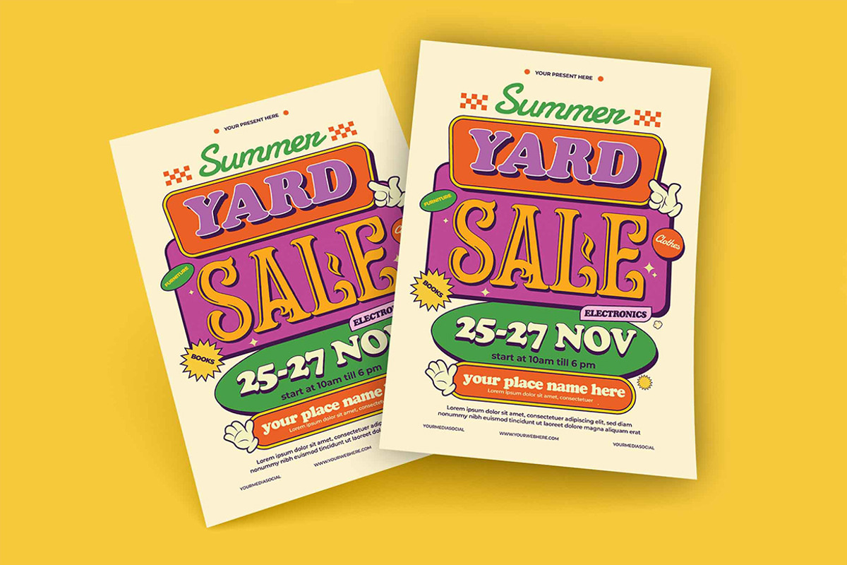 Summer Yard Sale Flyer, a Flyer Template by megarez (Photo 2 of 3)