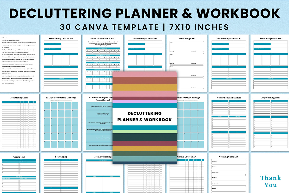 Decluttering Planner & Workbook, a Stationery Template by Shumaya (Photo 1 of 5)