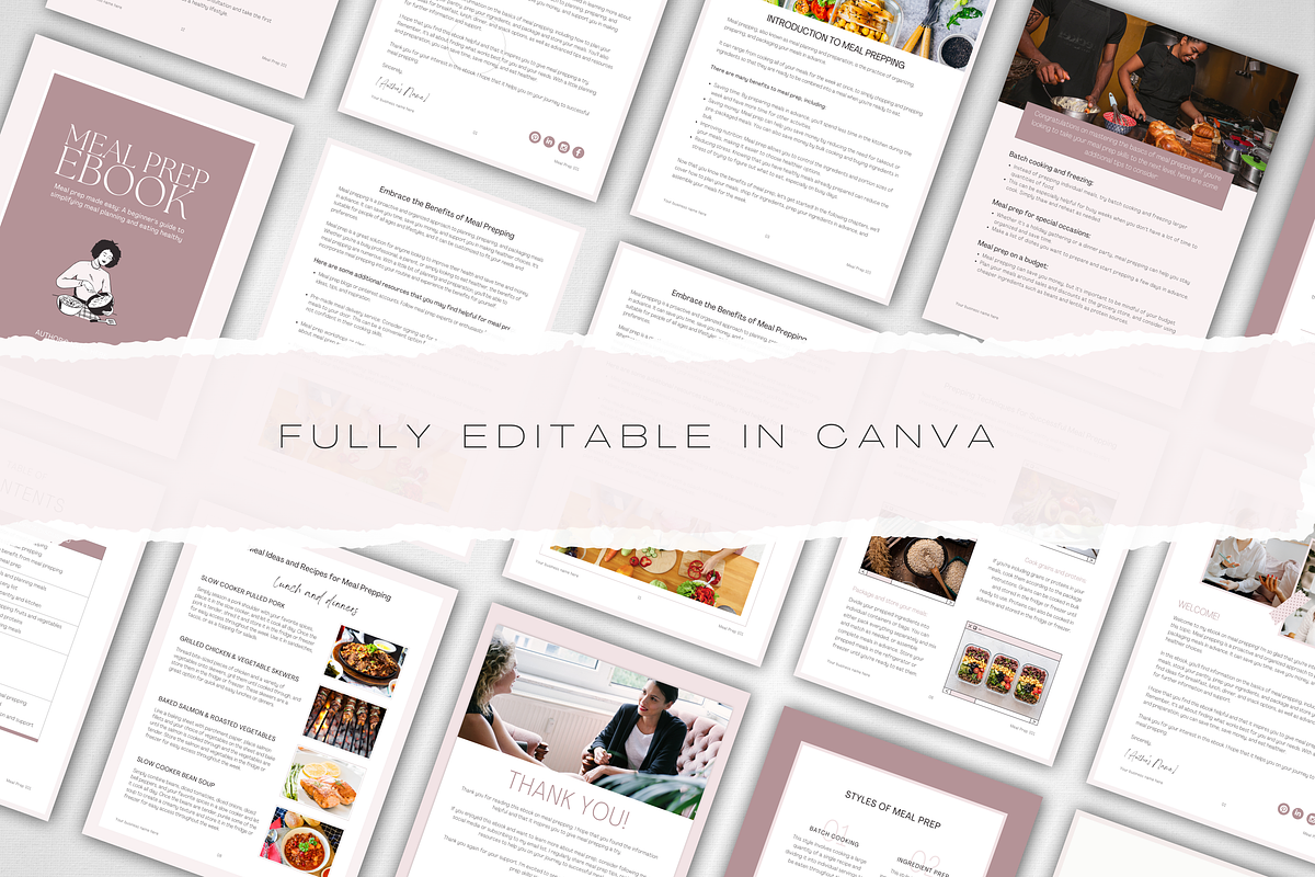 Meal Prep eBook and Workbook | Canva, a Magazine Template by Designs by Darowan (Photo 7 of 10)