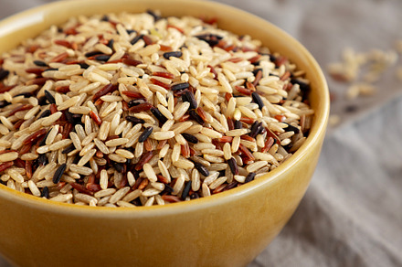 Organic Dry Asian Wild Rice in a Bowl, side view., a Food & Drink Photo by LiudmylaChuhunova