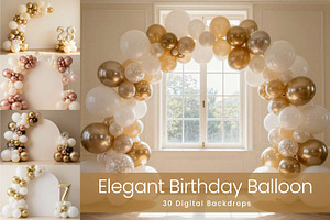 Elegant Birthday Digital Backdrops