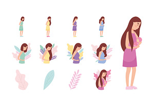 Pregnancy & Motherhood Vector Set, a Templates & Theme by studiogstock