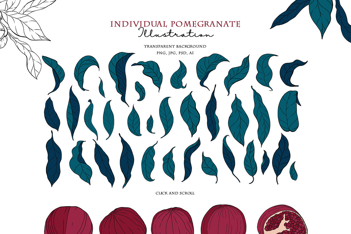 Pomegranate paradise collection, a Pattern Graphic by Aralova Art (Photo 2 of 8)