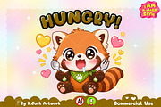Hungry Red Panda Animal Clipart, an Animal Illustration by K.JackArtwork (Thumbnail 1 of 6)