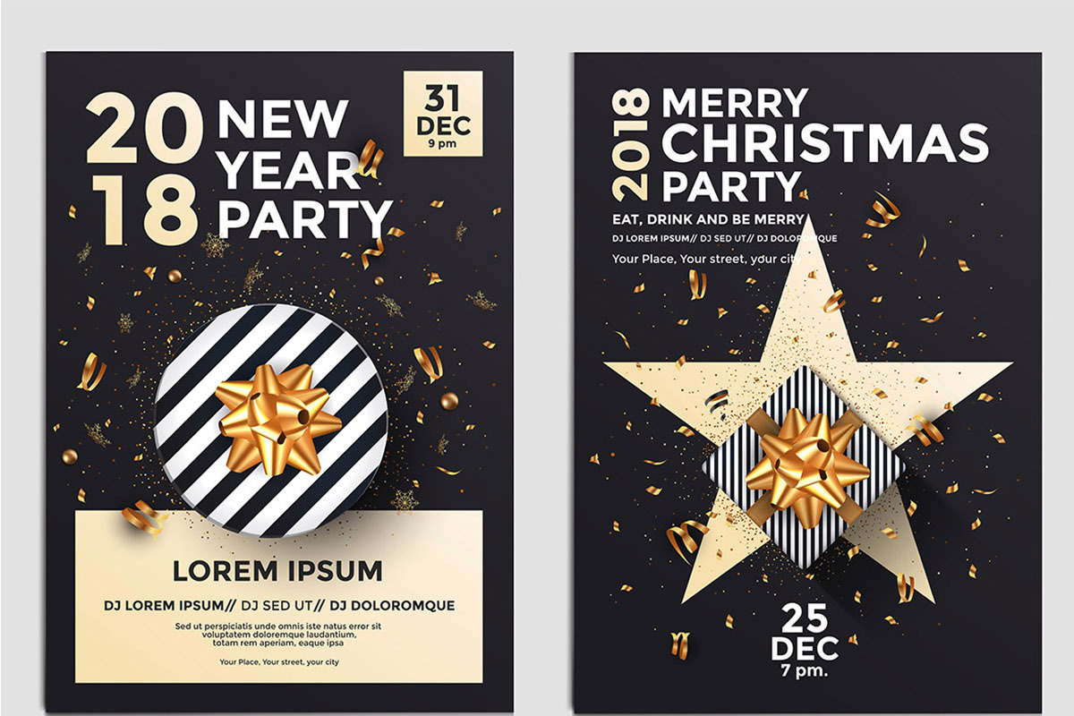 Set of 10 Christmas Party Flyer, a Flyer Template by Creative Graphics (Photo 2 of 12)
