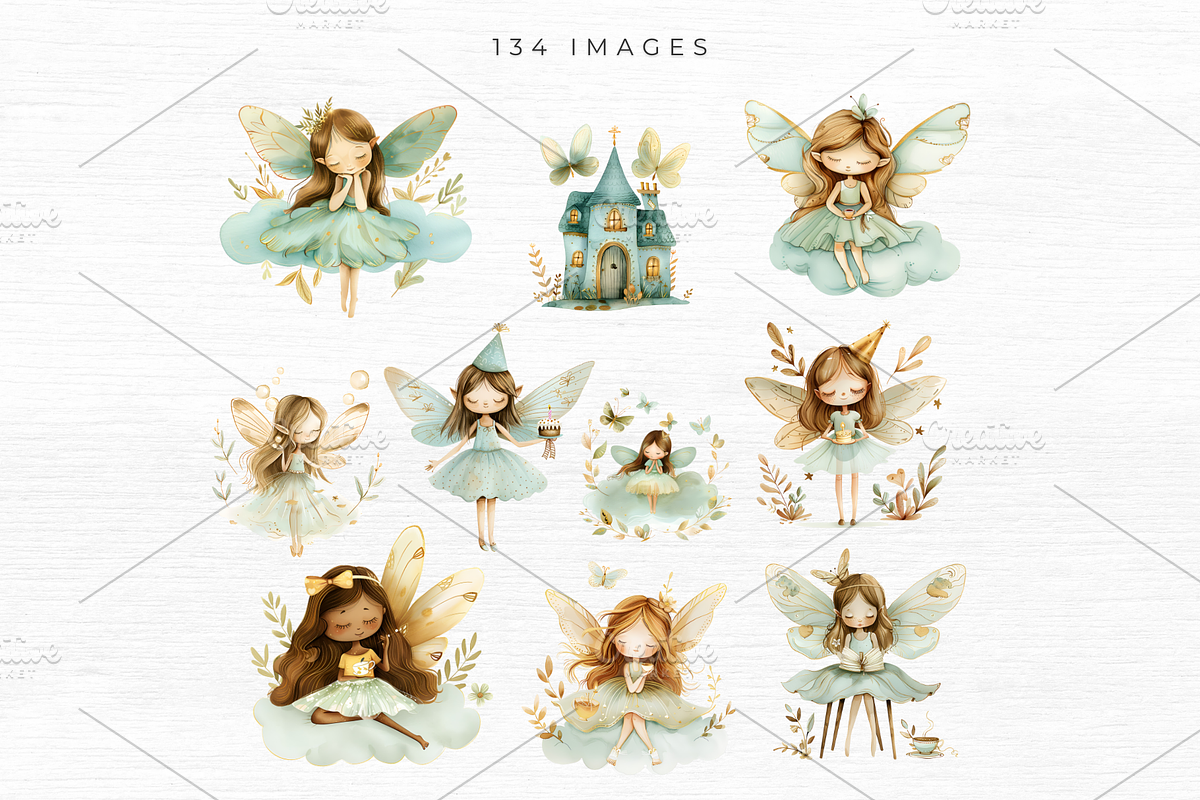Fairy Garden Clipart, 134 PNG, a Decorative Illustration by EllyandLima (Photo 9 of 10)
