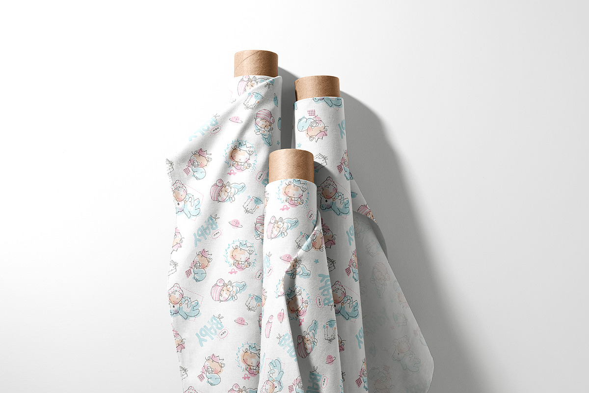 Cute Sleeping Baby Seamless Pattern, a Pattern Graphic by StudioGlouna (Photo 4 of 5)