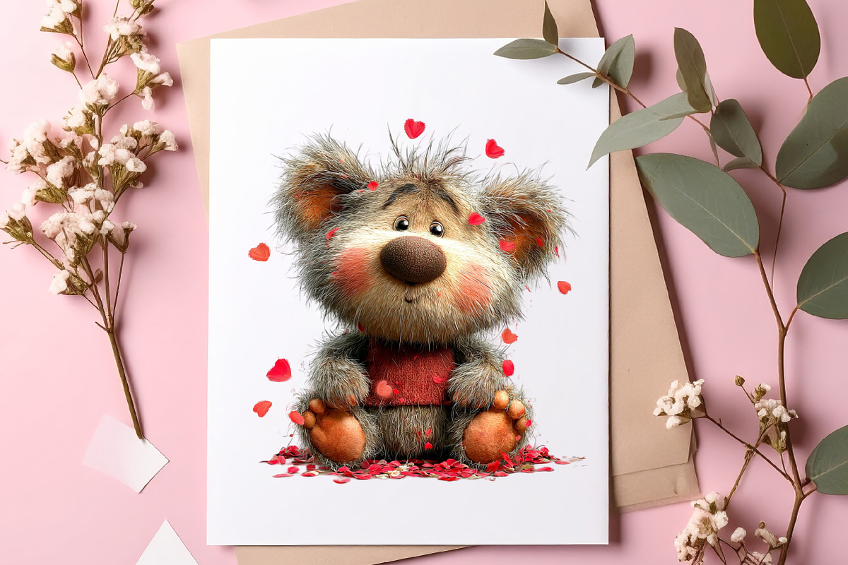 Valentines Teddy Bear Clipart, an Illustration by SinaCreation (Photo 9 of 11)