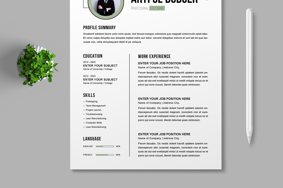 Resume Template, a Resume Template by MightyDesign (Photo 3 of 7)