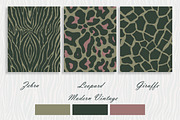 Wild Animal Print Set Modern Vintage, a Pattern Graphic by Oksana Dovhopol Art (Thumbnail 7 of 19)