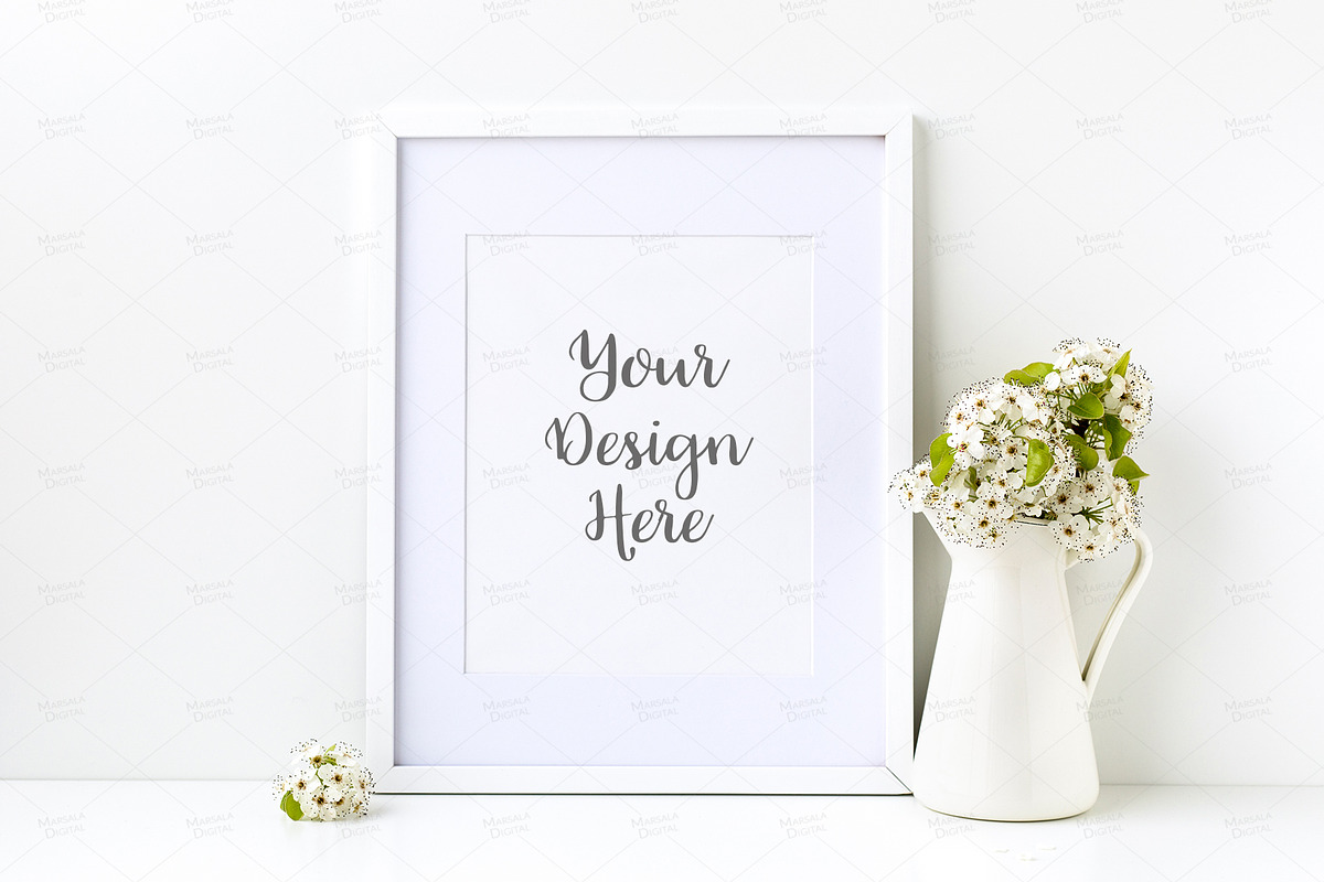 White Frame Mockup Bundle Set of 10, a Print Template by Marsala Digital (Photo 8 of 11)