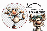 Whimsical Funny Reindeer Clipart, an Illustration by Libby Wishes (Thumbnail 6 of 7)