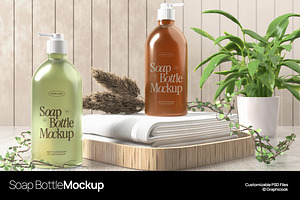 Soap Bottle Mockup, a Packaging Mockup by graphicook
