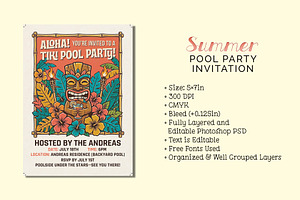 Summer Pool Party Invitation, an Invitation Template by Cyrah's Collection